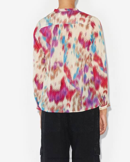 Isabel Marant ženy maria top V6XH521 oblečenie béžová/malinová