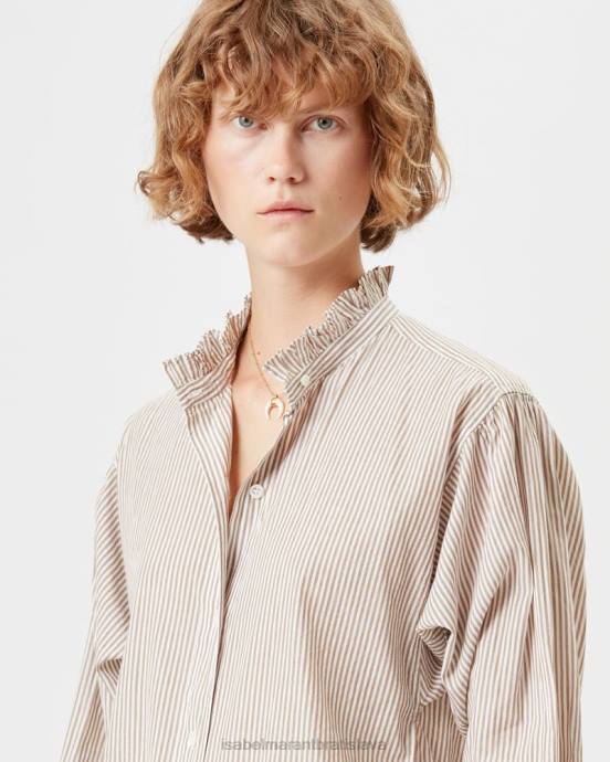 Isabel Marant ženy pruhovaná košeľa saoli V6XH481 oblečenie okrová
