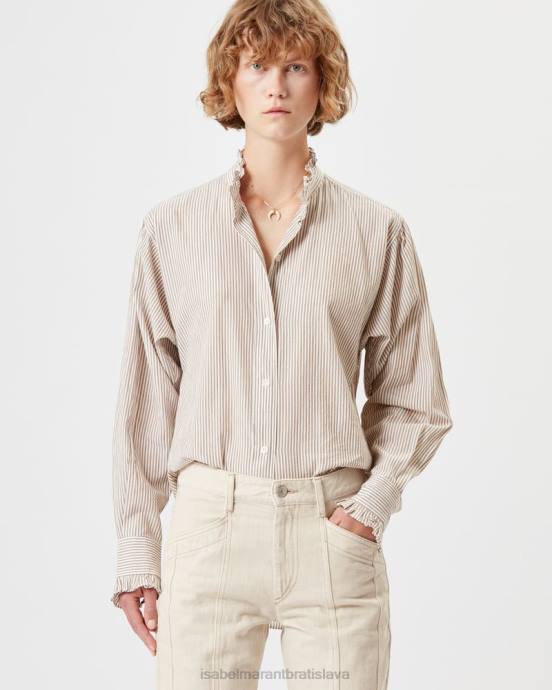 Isabel Marant ženy pruhovaná košeľa saoli V6XH481 oblečenie okrová