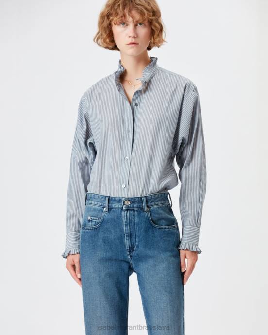 Isabel Marant ženy pruhovaná košeľa saoli V6XH482 oblečenie Modrá