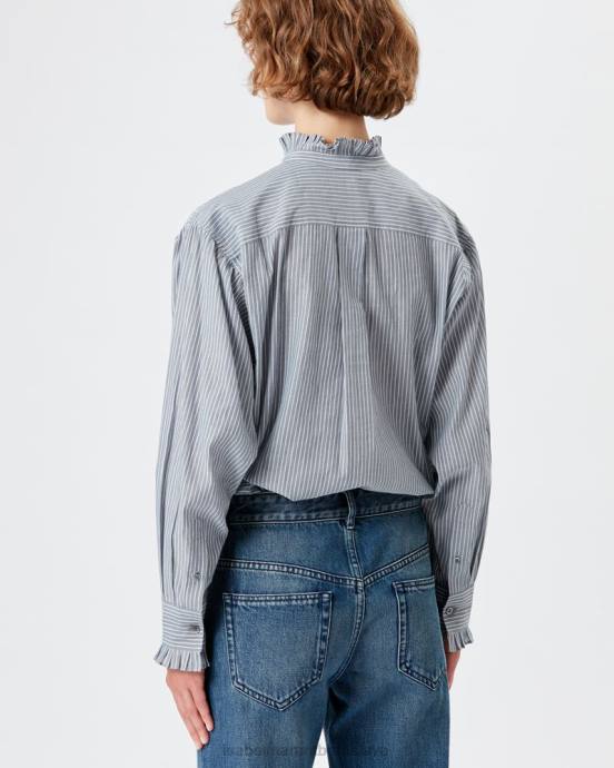 Isabel Marant ženy pruhovaná košeľa saoli V6XH482 oblečenie Modrá