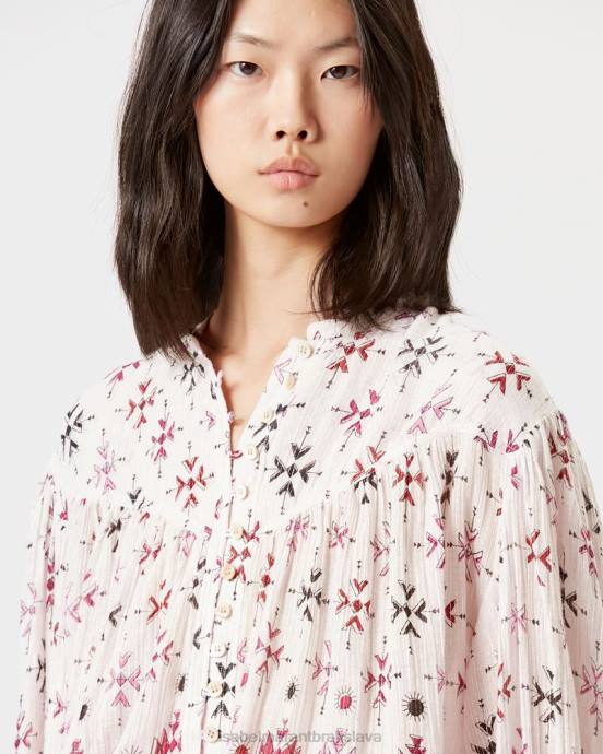 Isabel Marant ženy top salika bavlna a lurex V6XH516 oblečenie biely