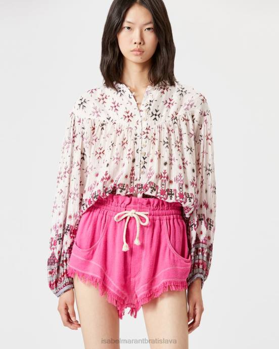 Isabel Marant ženy top salika bavlna a lurex V6XH516 oblečenie biely
