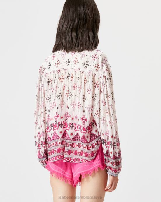 Isabel Marant ženy top salika bavlna a lurex V6XH516 oblečenie biely