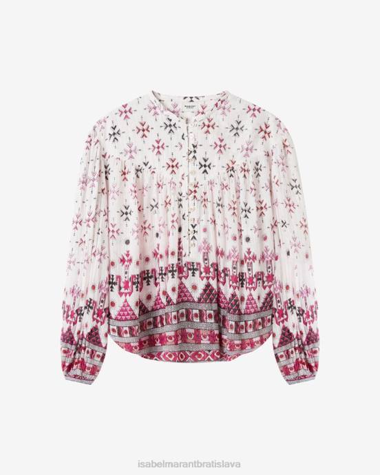 Isabel Marant ženy top salika bavlna a lurex V6XH516 oblečenie biely