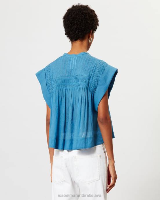 Isabel Marant ženy top z bavlneného voálu leaza V6XH504 oblečenie azúrový
