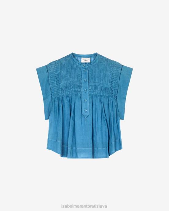 Isabel Marant ženy top z bavlneného voálu leaza V6XH504 oblečenie azúrový