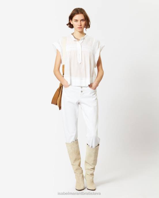Isabel Marant ženy top z bavlneného voálu leaza V6XH505 oblečenie biely