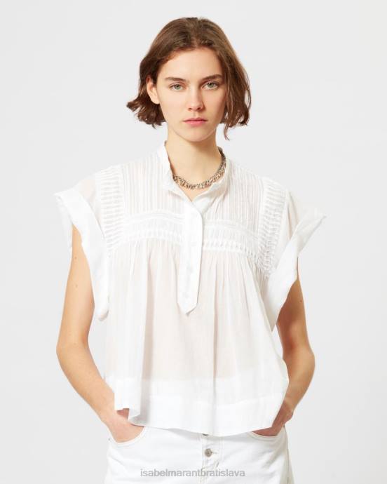 Isabel Marant ženy top z bavlneného voálu leaza V6XH505 oblečenie biely