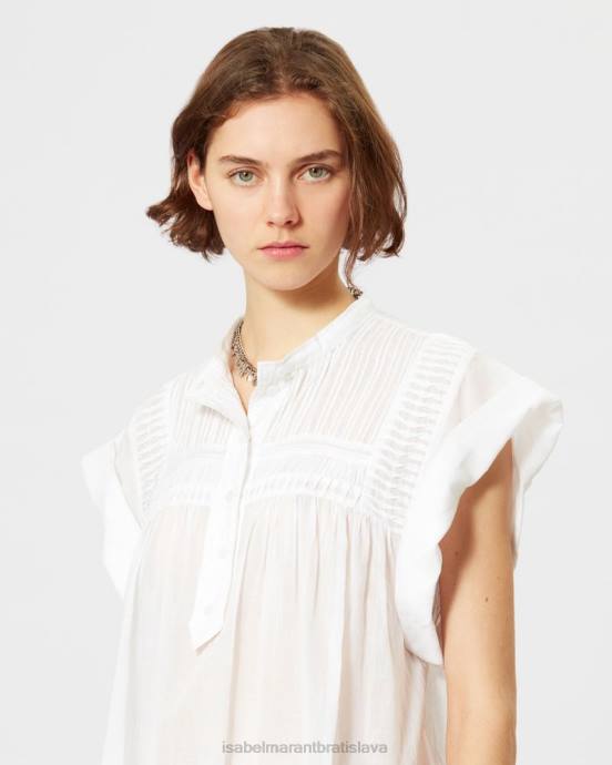 Isabel Marant ženy top z bavlneného voálu leaza V6XH505 oblečenie biely