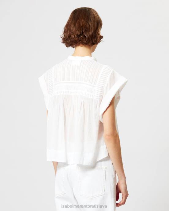 Isabel Marant ženy top z bavlneného voálu leaza V6XH505 oblečenie biely