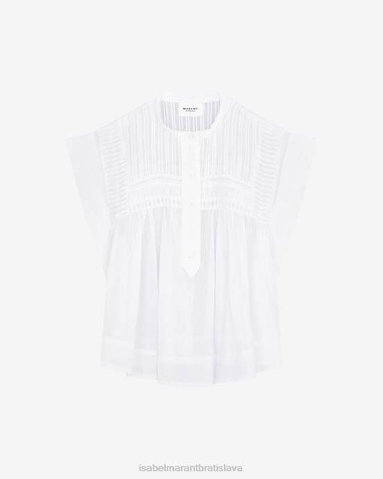 Isabel Marant ženy top z bavlneného voálu leaza V6XH505 oblečenie biely
