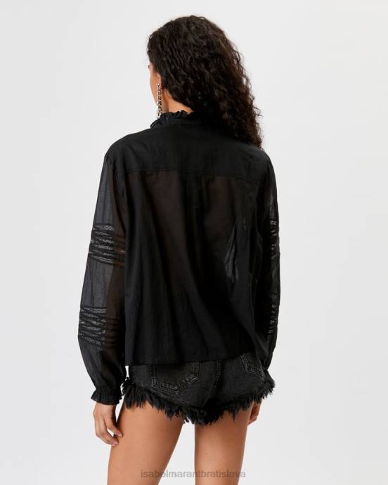 Isabel Marant ženy top z bavlneného voálu metina V6XH479 oblečenie čierna