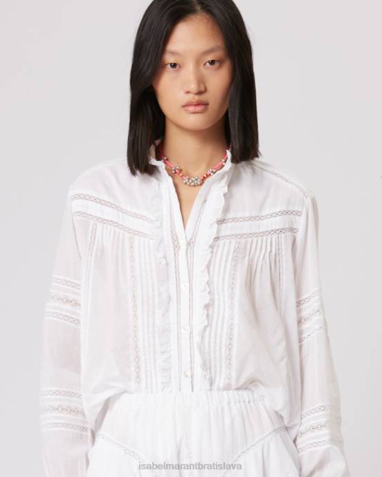 Isabel Marant ženy top z bavlneného voálu metina V6XH480 oblečenie biely