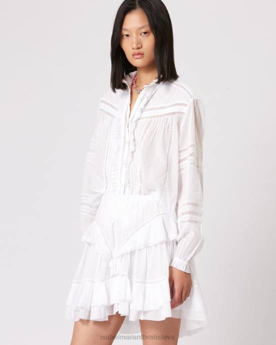 Isabel Marant ženy top z bavlneného voálu metina V6XH480 oblečenie biely