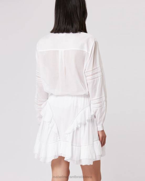Isabel Marant ženy top z bavlneného voálu metina V6XH480 oblečenie biely