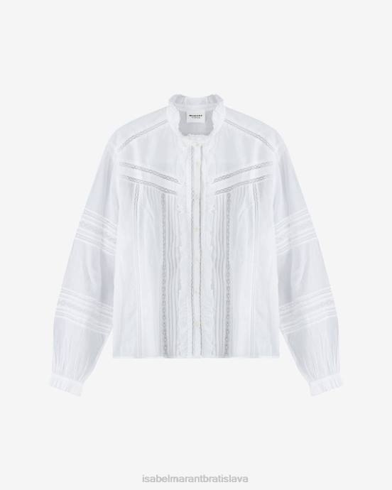 Isabel Marant ženy top z bavlneného voálu metina V6XH480 oblečenie biely