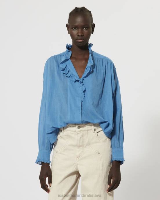 Isabel Marant ženy top z bavlneného voálu pamias V6XH465 oblečenie azúrový