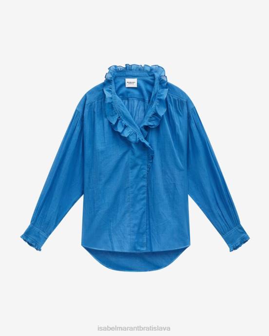 Isabel Marant ženy top z bavlneného voálu pamias V6XH465 oblečenie azúrový