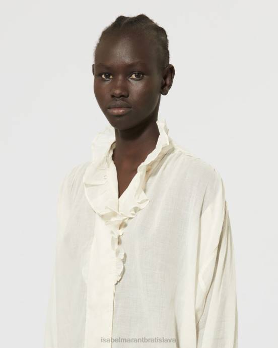 Isabel Marant ženy top z bavlneného voálu pamias V6XH466 oblečenie ecru