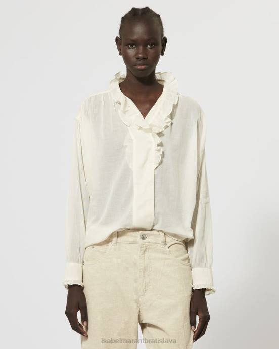 Isabel Marant ženy top z bavlneného voálu pamias V6XH466 oblečenie ecru