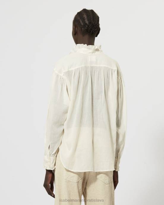 Isabel Marant ženy top z bavlneného voálu pamias V6XH466 oblečenie ecru