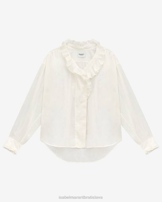 Isabel Marant ženy top z bavlneného voálu pamias V6XH466 oblečenie ecru