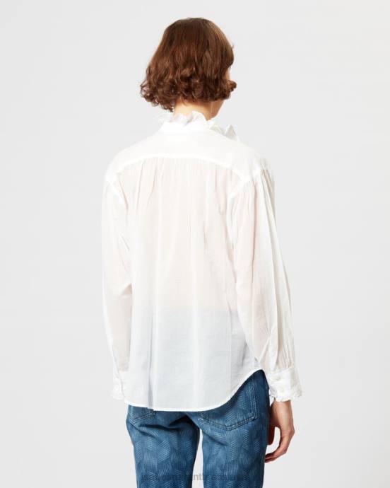 Isabel Marant ženy top z bavlneného voálu pamias V6XH467 oblečenie biely