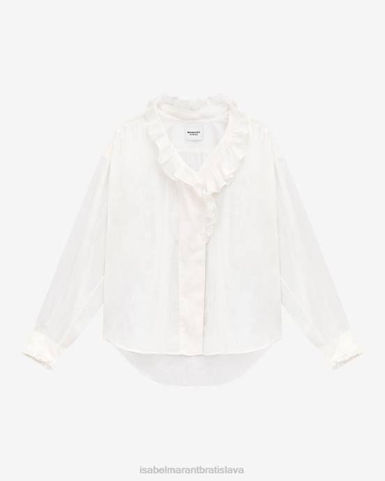 Isabel Marant ženy top z bavlneného voálu pamias V6XH467 oblečenie biely