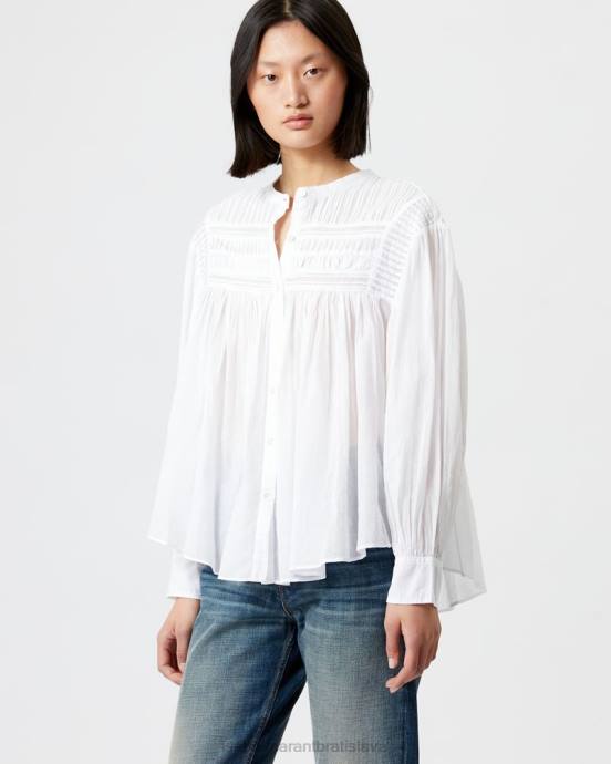 Isabel Marant ženy top z bavlneného voálu plalia V6XH459 oblečenie biely