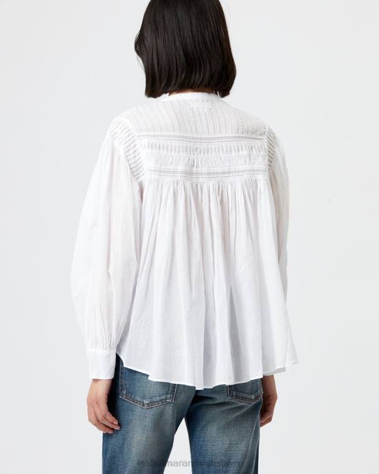 Isabel Marant ženy top z bavlneného voálu plalia V6XH459 oblečenie biely
