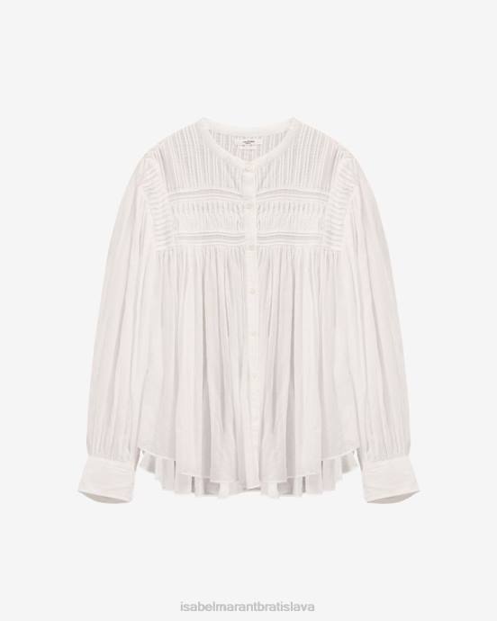 Isabel Marant ženy top z bavlneného voálu plalia V6XH459 oblečenie biely