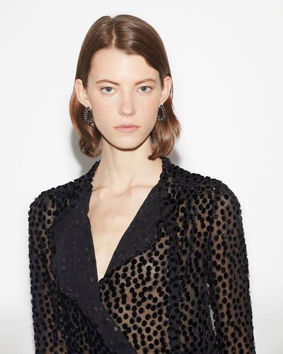 Isabel Marant ženy utah hodvábny top V6XH157 oblečenie čierna