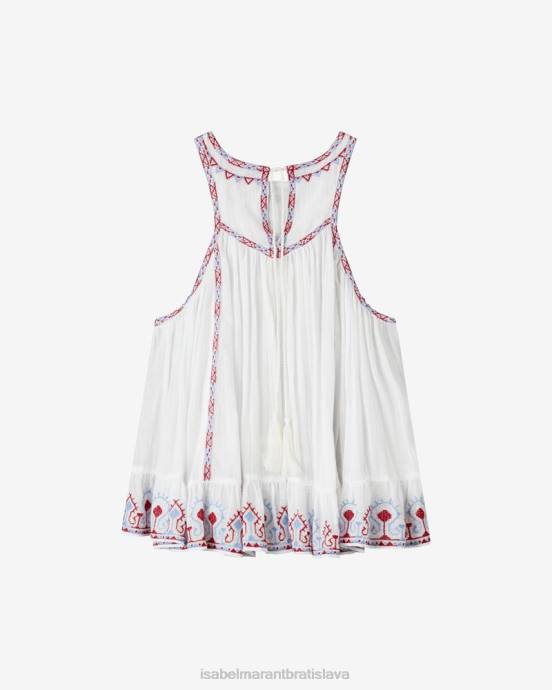 Isabel Marant ženy vyšívaný bavlnený top pavinia V6XH517 oblečenie biely