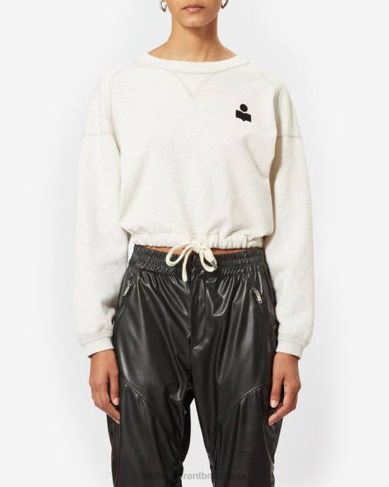 Isabel Marant ženy krátka mikina s logom margo V6XH363 oblečenie ecru