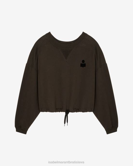 Isabel Marant ženy krátka mikina s logom margo V6XH401 oblečenie vyblednutá čierna