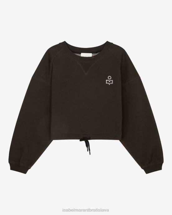 Isabel Marant ženy krátka mikina s logom margo V6XH402 oblečenie vyblednutá čierna