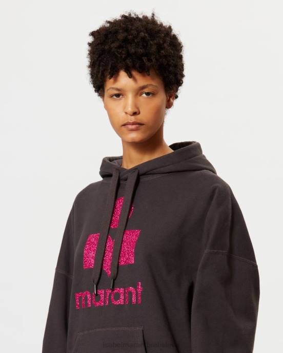 Isabel Marant ženy mansel oversized mikina s kapucňou V6XH388 oblečenie vyblednutá noc/ružová