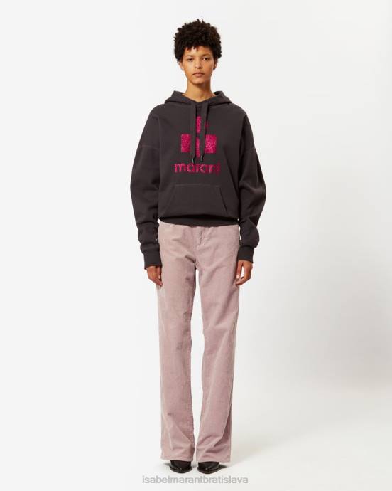 Isabel Marant ženy mansel oversized mikina s kapucňou V6XH388 oblečenie vyblednutá noc/ružová
