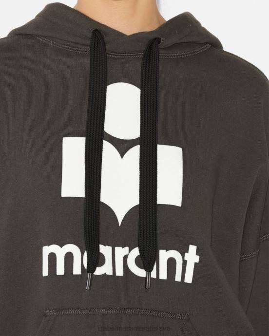 Isabel Marant ženy mansel oversized mikina s kapucňou V6XH390 oblečenie vyblednutá čierna/ecru