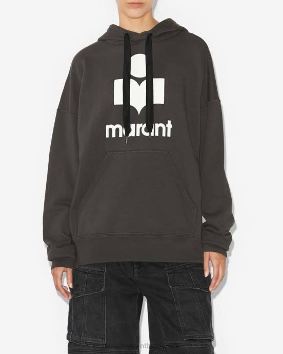 Isabel Marant ženy mansel oversized mikina s kapucňou V6XH390 oblečenie vyblednutá čierna/ecru
