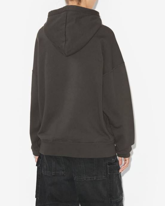 Isabel Marant ženy mansel oversized mikina s kapucňou V6XH390 oblečenie vyblednutá čierna/ecru