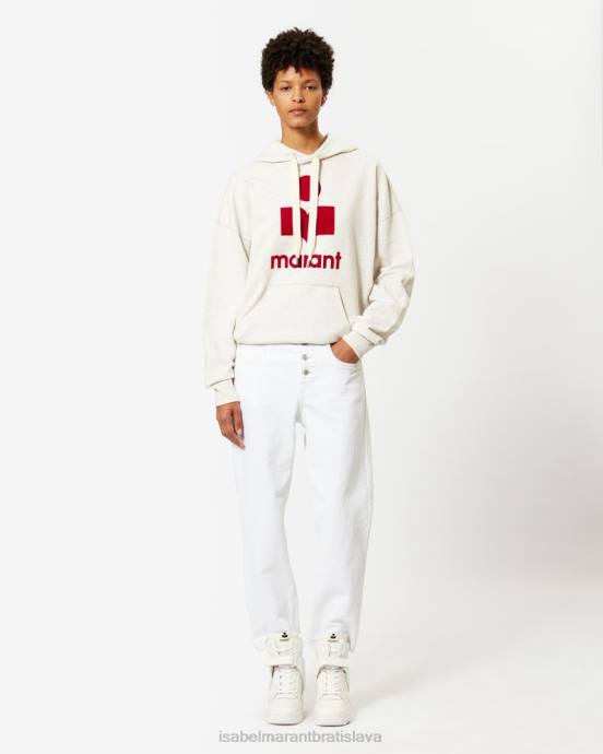 Isabel Marant ženy mansel oversized mikina s kapucňou V6XH392 oblečenie ecru/červená