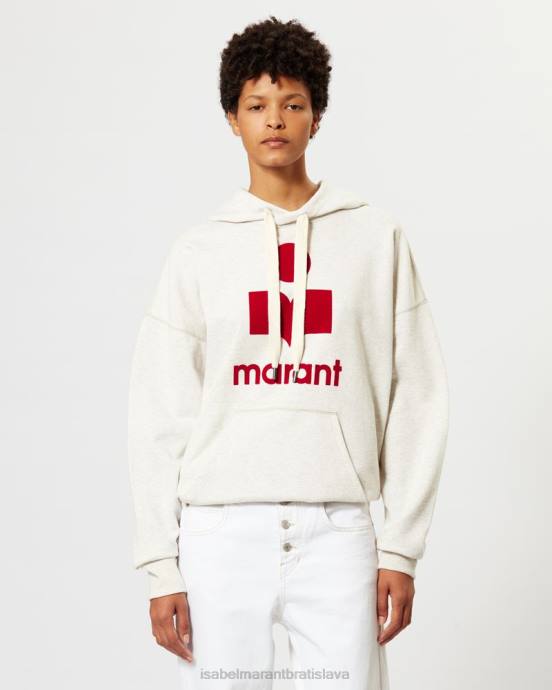 Isabel Marant ženy mansel oversized mikina s kapucňou V6XH392 oblečenie ecru/červená