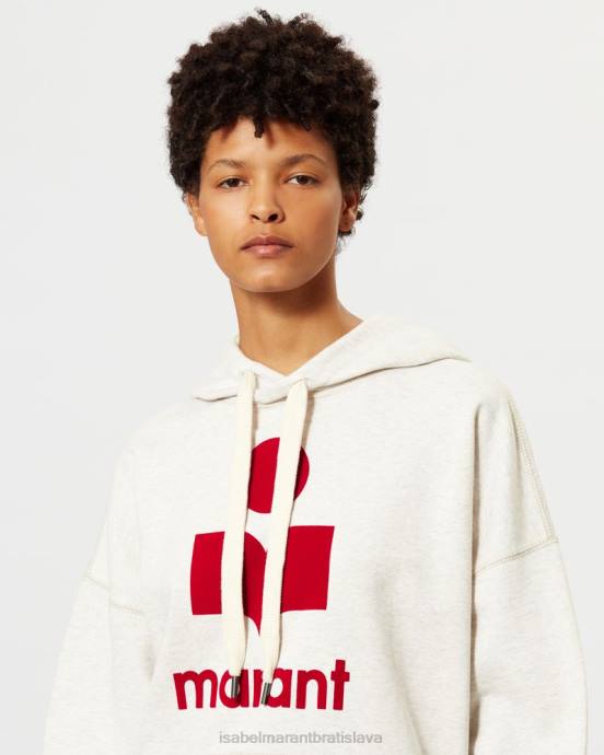 Isabel Marant ženy mansel oversized mikina s kapucňou V6XH392 oblečenie ecru/červená