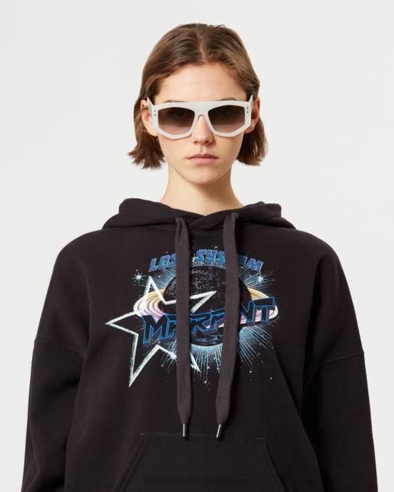 Isabel Marant ženy mansel oversized mikina s kapucňou V6XH396 oblečenie vyblednutá čierna
