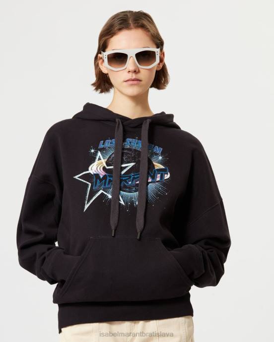 Isabel Marant ženy mansel oversized mikina s kapucňou V6XH396 oblečenie vyblednutá čierna