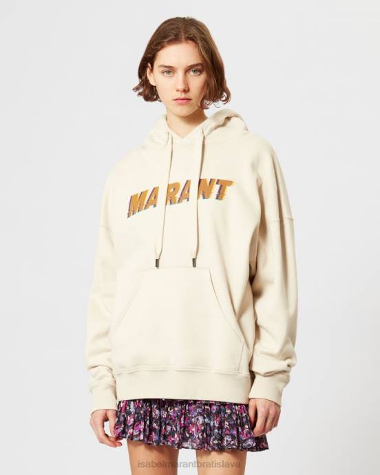 Isabel Marant ženy mansel oversized mikina s kapucňou V6XH397 oblečenie ecru/oranžová