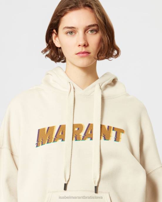 Isabel Marant ženy mansel oversized mikina s kapucňou V6XH397 oblečenie ecru/oranžová