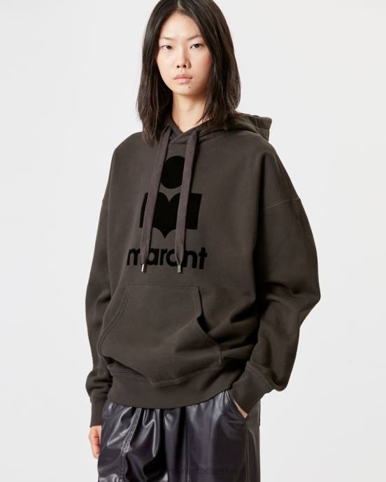 Isabel Marant ženy mansel oversized mikina s logom V6XH389 oblečenie vyblednutá čierna